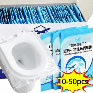 10-50pcs Bathroom Accessories Disposable Toilet Seats Cover Portable Travel Paper Pad Mat Set Seats Bowl Bathrooms Products Home