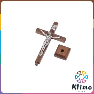 Klimo Crucifix Wall Cross Wooden Cross With Stand Jesus Cross Decor 1Pc