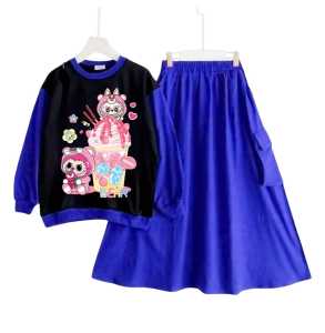 Setelan Rok anak perempuan Labubu lotso terbaru untuk usia 3-12 tahun viral kekinian