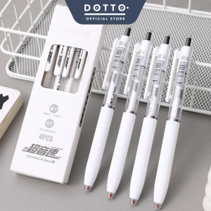 Dotto Supersonic Premium Gel Pen Pulpen Mekanik Hitam 0.5 MM 1 SET 4 PCS SP