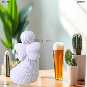 [COD] Bsuimki 2pcs DIY handmade thiên thần thạch cao nhựa khuôn mẫu với trái tim sao thiết kế 3D thiên thần Silicone khuôn mẫu trang trí tác phẩm điêu khắc thủ công