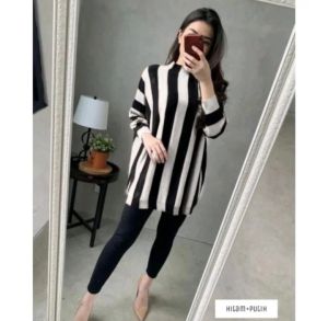 Atasan Rajut Wanita Lengan Panjang Kekinian Top Oversize