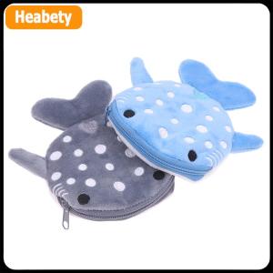 【2-3 days delivery】 Cute Cartoon Plush Shark Coin Purse Plush Zipper Animal Wallet Kids Coin Bag