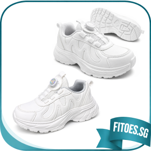 693 Kids School Shoes | Lightweight White School Sneakers | Comfortable Breathable Sports Shoes for Boys & Girls
