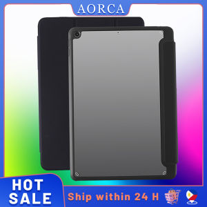 Rebound Magnetic Smart Case for iPad 7/8/9 10.2 Inch Shockproof Protective Case Acrylic Pen Slot Protective Case Tablet Leather Case Clear Casing(Black)