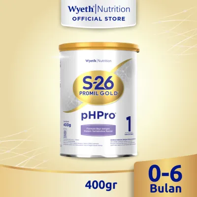 S-26 Promil Gold pHPro Tahap 1 Susu Formula Usia 0-6 Bulan 400gr