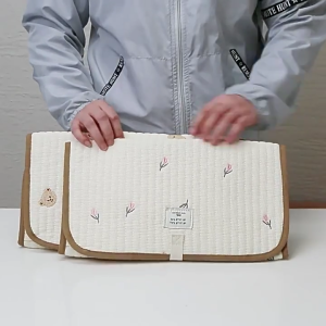 Travel Friendly Baby Changing Station Cushion Diaper Pad with Multiple Compartments and Easy to Clean Fabric Feature