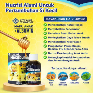 Hexabumin Madu Anak Asli - Madu Murni Asli Original - Madu Waltra Hexabumin - Hexabumin Obat Penamabah Nafsu Makan Anak - Obat Pelancar Bicara Anak - Obat Penumbuh Gigi Anak - Obat Sakit Gigi Anak - Obat Susah Bab Anak
