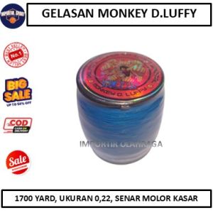 Benang Gelasan Layangan Layang Monkey D.Luffy Aduan Panjang 1700 Yard 0.22 Halus Berasa Tarik Uluran