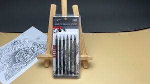 Pensil Grafit Tanpa Kayu 6PCS HB–EE ️ Set Pensil Lukisan Hitam untuk Sketching Shading Art Drawing Pelajar & Artis