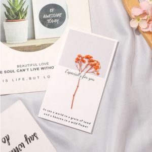 Dried Flower Blessing Card for Christmas New Year Gift Birthday Business Thank-you Greeting Cards