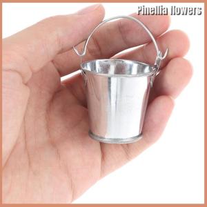 【Pinellia flowers】 1Pcs Dollhouse Mini Iron Bucket Miniature Model Mini Dollhouse Decorations Ornaments Children Beach Small Bucket Toy