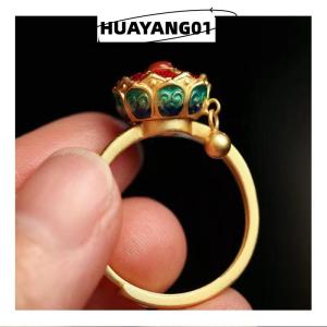 HUAYANG01 [2023 new HOT FASHION] 1PC Retro truyền thống lo lắng cứu trợ vòng điều chỉnh động đậy vòng cho phụ nữ cô gái