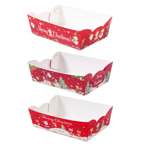 Disposable Christmas Themed Trays Bulk Pack Paper Box For Parties Event Family Reunions Decoration