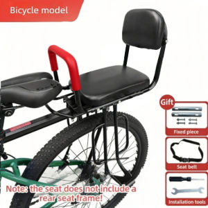 Bike Rear Seat with Semi-Enclosed Protection Removable Side Rails and Wide Backrest Comfortable Baby Bicycle Rear Seat