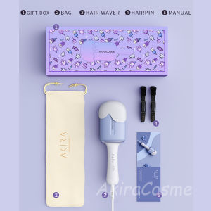 Akiracosme Máy Làm Tóc Xoăn Hippie 32mm Water Wave Hair Curler Máy Uốn Dập Xoăn Tạo Kiểu Tóc Sóng Nước 30 Triệu Ion âm điều Chỉnh Nhiệt độ 4 Bánh Răng đóng Hộp Quà Tặng