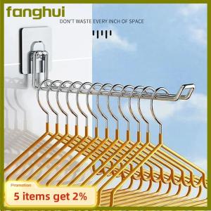 fanghui Wall-mounted Hanger Storage Foldable Clothes Hanger Rack Windproof Anti-slip