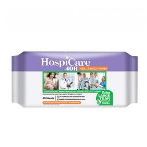 HospiCare 40R Comfort-Fit Dry Wipes for Adult Incontinence 40 Sheets Extra Large Tear & Towel