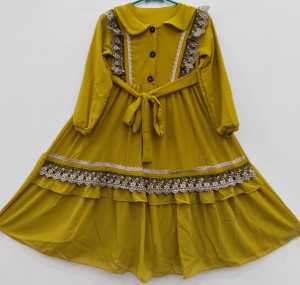 dress terbaru anak usia 4/5 tahun model RLD renda list dada