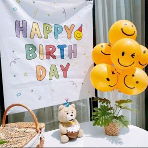 ForestM แขวนพื้นหลังวันเกิด แขวนพื้นหลังวันเกิดหลายรูปแบบสุขสันต์วันเกิดแบนเนอร์ตัวอักษรวันเกิดผ้าพื้นหลังสถานที่ ห้องนอนแขวนผ้าตกแต่งการถ่ายภาพ