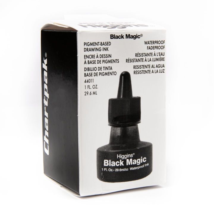 Higgins Black Magic Pigmented Drawing Ink - 1 Oz. Glass Bottle, Waterproof, For Calligraphy & Art - View #4