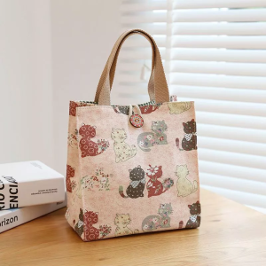 MEILKEA Bento Bag Canvas Tote Bag Fashion Fashion Out Day Office Workers With Rice Mother Lunch Box Bag