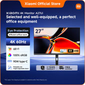Xiaomi 4K Monitor A27Ui | 4K UHD image quality USB-C reverse charging High colour accuracy Colour matching 27-inch IPS hard screen Dual colour gamut coverage