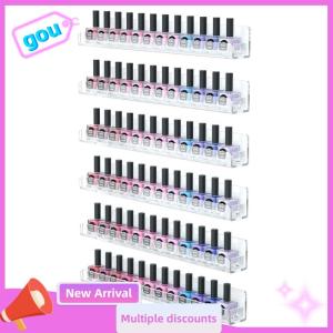 gou 1 4 Layer Nail Polish Display Rack Transparent Acrylic Storage Holder Nail Art Tools Lipstick Organizer Wall-mounted Shelf
