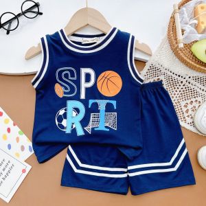 Bộ quần áo trẻ em ba lỗ vải thun lạnh NATUCO thiết kế dáng thể thao phù hợp cho bé 0-8tuổi mặc hè BL-IN52