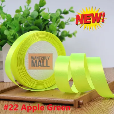 🇲🇾 2CM (22M) DIY Bow Craft Satin Ribbon Flower Wrapping Webbing Decoration Packaging Gift Lace Hadiah Riben Kain 彩丝带