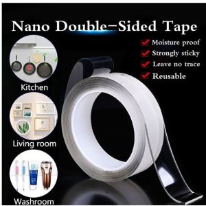 🔥Orfila 1m/2m Nano Tape Double-Sided Tape High Strong Sticky Durable Duct Cloth Tape Multifunction Traceless Strips Reusable Sealant Strip