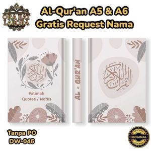 Gratis Custom Nama & Foto - Al Quran Hardcover Ukuran A5 & A6 Latin Terjemahan Perkata Mushaf Al-Quran Khat Itsmani 15 Baris Ayat Pojok / Cover Bukan Di Sticker - Ora Eat Labora