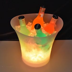Ready LED Ice Bucket Single Color / RGB 7 Multi Colour Changing Champagne Wine Drinks Cooler Light Up Glowing Drink Beer Cooler Kitchen Night Clubs Bar Supply