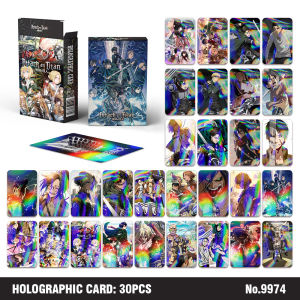 clu 30PCS/Set MASHLE Jujutsu Kaisen Haikyuu Double-sided laser small card Anime Manga Peripherals lomo card ulc