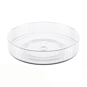 HUYAN Large Capacity 360 Degree Seasoning Rotating Tray Round Turntable Kitchen Seasoning Organizer Kitchen Storage Tray Heightened Edge Spice Rack Fridge