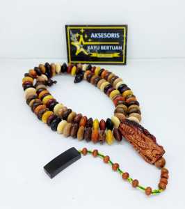 tasbih kombinasi kayu bertuah kepala tasbih ukir naga