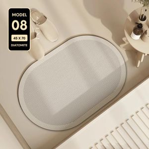 Thảm silicon lót sàn chống trơn để cửa phòng tắm thảm đá siêu thấm nước phong cách sang trọng