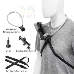 Dây Đeo Vòng Cổ Gắn Điện Thoại Camera Hành Trình Xoay 360 Kèm Dây Đai Cố Định Chắc Chắn Chống Rung Quay Video 68Leon