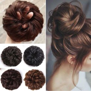 Tóc giả nữ búi xoăn phong cách trẻ trung chất sợi tơ nhân tạo dùng được nhiệt