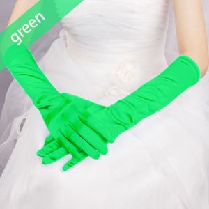 FLORI Women Adult Evening Party Bridal Prom Costume Accessories Wedding Gloves Wrist Stretch Satin Finger Long Gloves