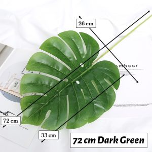 Artificial Monstera Leaf 72cm 64cm / Tropical Green Palm Leaves Fake Plant Daun Hijau Tiruan Pokok Hiasan Home Decoration Floral Arrangement DIY Wedding