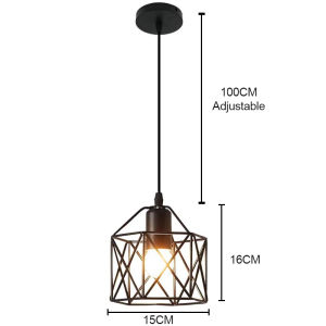 Drop Light Geometry Iron Birdcage Ceiling Lights Modern Design Retro Industry Hollow Adjustable Length Pendant Lamp for Dining Room Kitchen Living Room Bar Balcony Cloakroom Bedroom Hallway Decorative Lighting