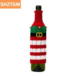 [COD] SHZTGM ขวดไวน์ซานตาคลอสขวดไวน์สำหรับครอบครัวโต๊ะรับประทานอาหารกระเป๋าใส่ไวน์ของตกแต่งบ้านสำหรับเทศกาลคริสต์มาส