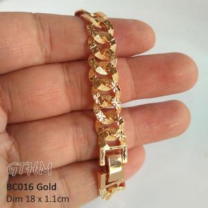 Gthm Gelang Emas Perak Sisik Naga Ukir Perhiasan Lapis Emas Gold Silver Titanium Perhiasan Fashion Import Anti Karat Anti Alergi Bagus Untuk pesta kado hadiah bisa dipakai sehari-hari Kondangan Pesta bcg016
