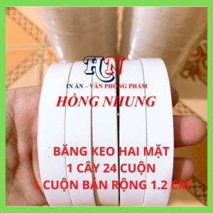 [Mới] 12 Cuộn Băng Keo Hai Mặt Bản Rộng 12 P giúp bạn trong công việc văn phòng thủ công