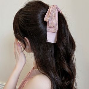 BAIXL Hairpin Cloth Banana Clip Ponytail Holder Korean Style Bow Vertical Clip Elegant Hair Claw Bowknot Hair Clip Women