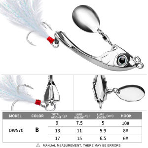 PROBEROS 1PCS Metal VIB Lure Spinner Fishing Bait Sinking 9g 13g 17g Long Casting Vibration Lures Fishing Accessories for Tuna DW570
