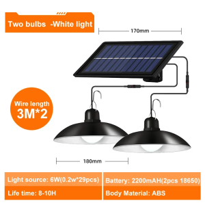 Lampu Surya Light Outdoor Lighting Double Head IP65 Waterproof Surya Liontin Lampu Dekorasi Taman Lampu