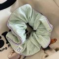 Cream Striped Hair Ring Female Sweet Bear Mori Cute Scrunchie High Elastic Hair Accesssories. 