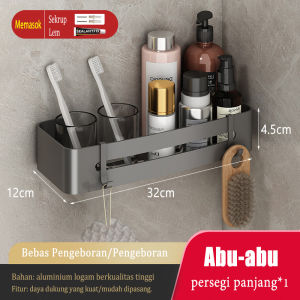 Meidoo Rak Toilet Kamar Mandi Rak Sudut Dinding Rak Shower Rak Keranjang Segitiga Rak Aksesoris